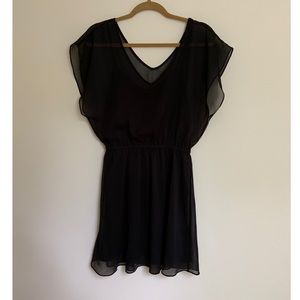 Express | Black Chiffon Overlay Dress